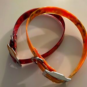 22” Dog Collars. One orange camo one red paisley. Silicone Material .